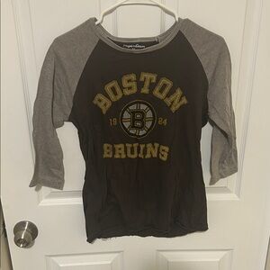 Majestic Boston Bruins Kids Long Sleeve Shirt - Black and Gray